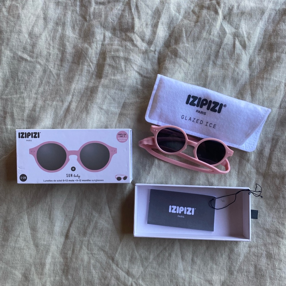 IZIPIZI pastel Pink sunglasses polarized size 0-12 months
